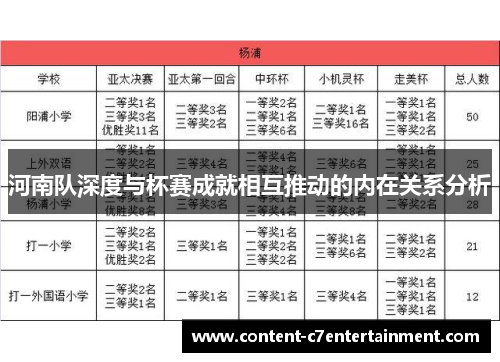 河南队深度与杯赛成就相互推动的内在关系分析
