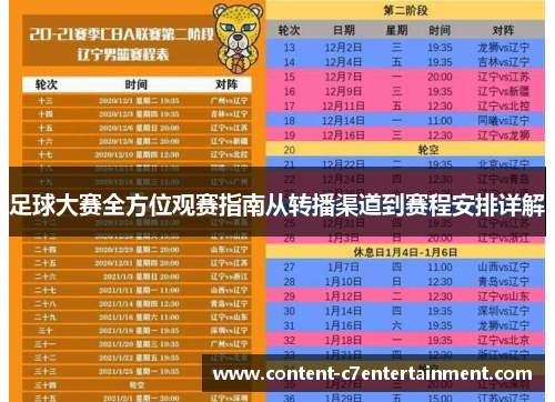 足球大赛全方位观赛指南从转播渠道到赛程安排详解
